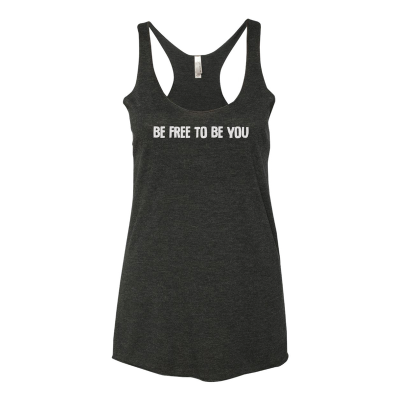 Comfortable Tank Top for Women in Vintage Black I Be free to be you I Hakuna Wear