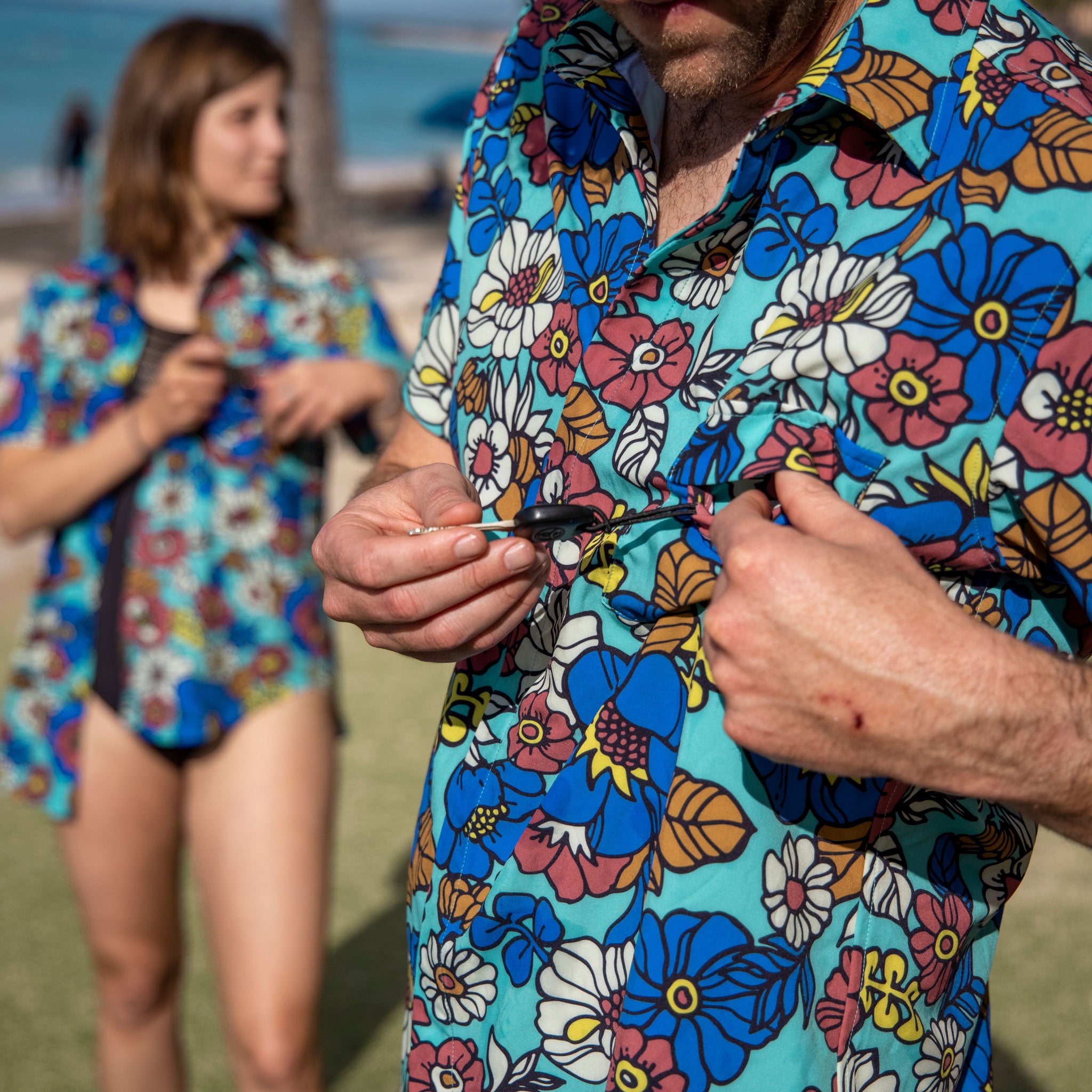 Aloha Shirt Recycled Rash Guard (Unisex) - Flower Power