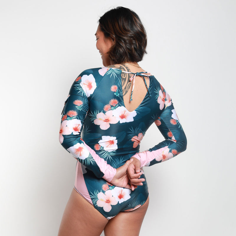 Long Sleeve Surf Suit - 'Ohi'a Hibiscus