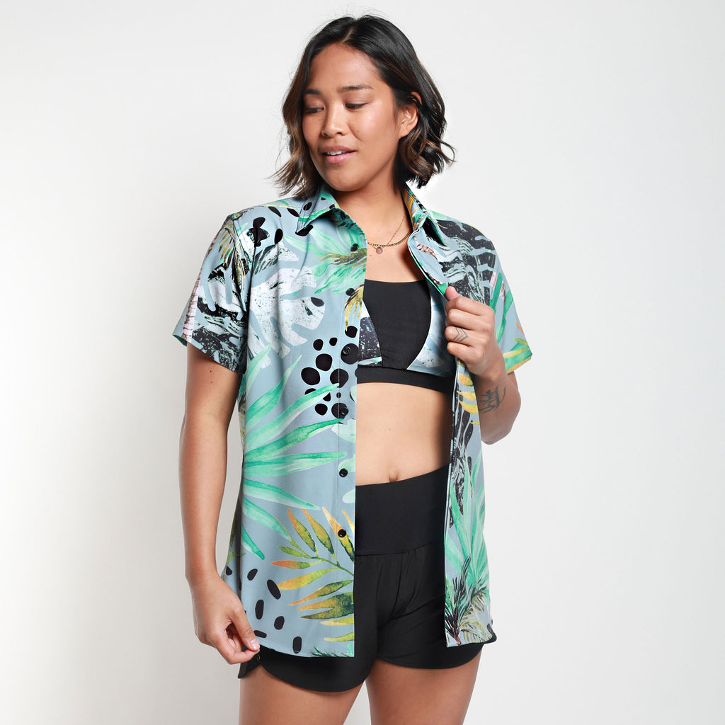 Aloha Shirt Recycled Rash Guard (Unisex) - Radical Tropical