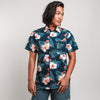Aloha Shirt Recycled Rash Guard (Unisex) - 'Ohi'a Hibiscus